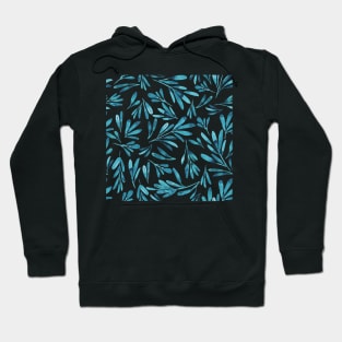 Light Blue Leaf Pattern Hoodie